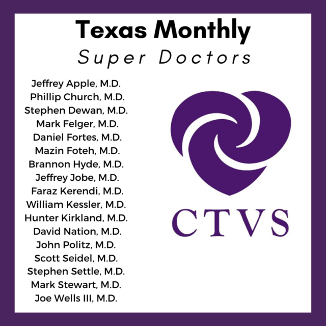 CTVS Physicians Earn Texas Monthly Super Doctors Recognition