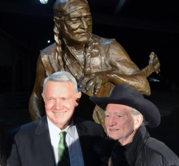 Former Austin Mayor Lee Leffingwell and Willie Nelson
