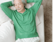 man sleeping on the couch